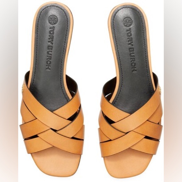 Tory Burch Tan City Slide Sandals Size 6 EUC - Picture 2 of 10